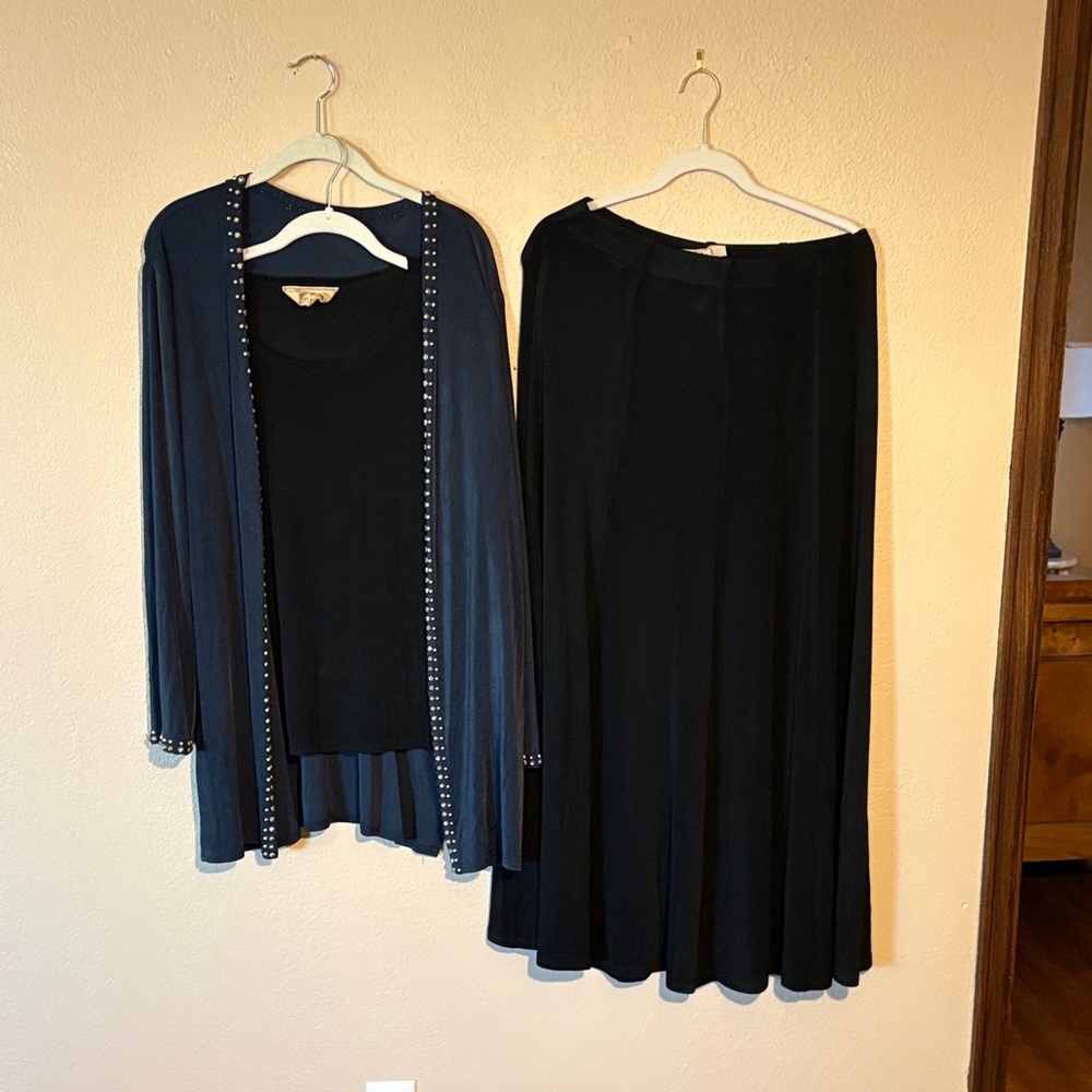 Double D Ranch Black and Blue Skirt Set
